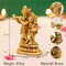 Brass Radha Krishna Statue Hindu God Religious Small Lord Krishna with Radha Rani Murti Idol - Sculpture for Home Temple Mandir Pooja Decor - Showpiece Housewarming Gift (3.5 Inches)